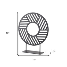 Black Metal Round Geometric Sculpture
