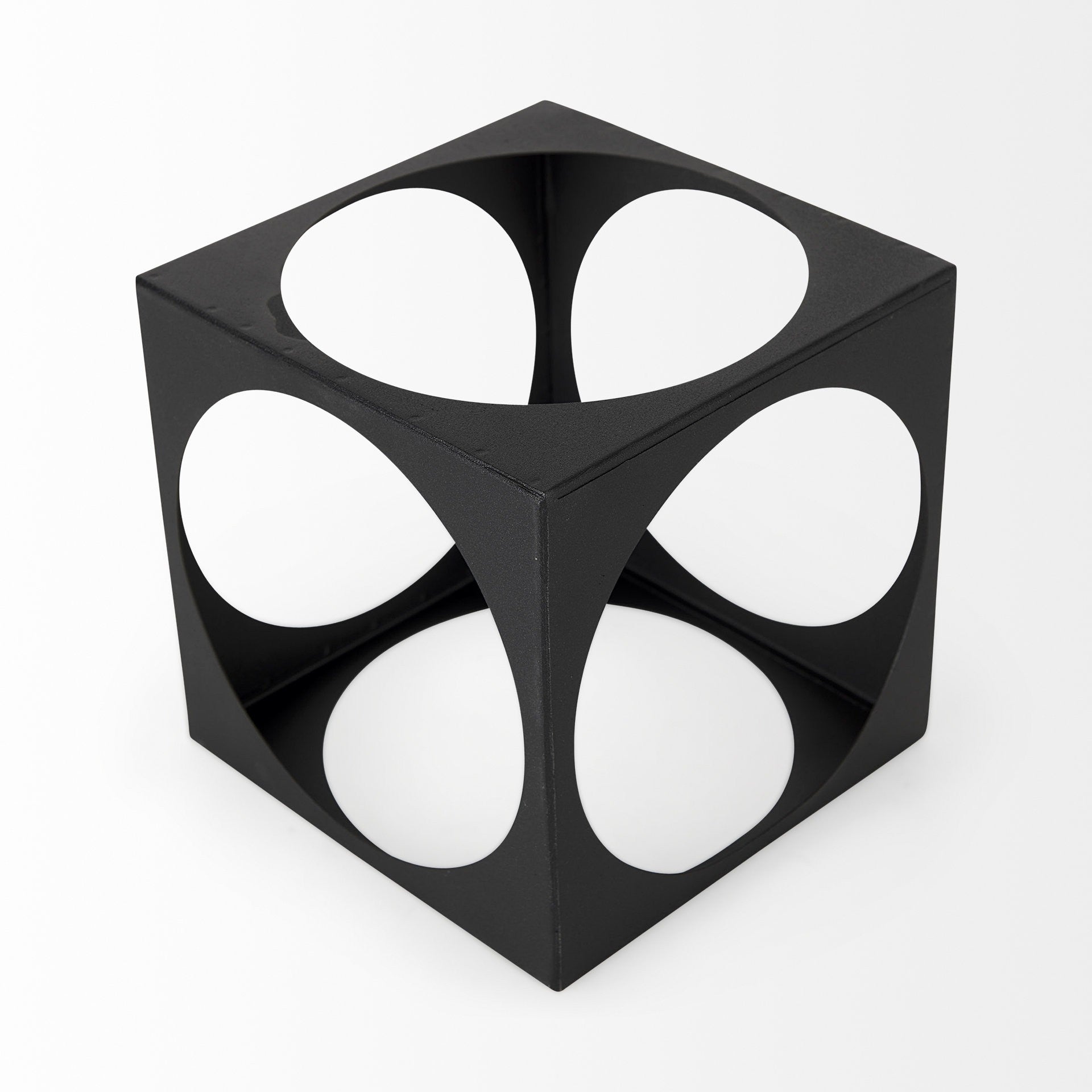 Matte Black Metal Square Sculpture