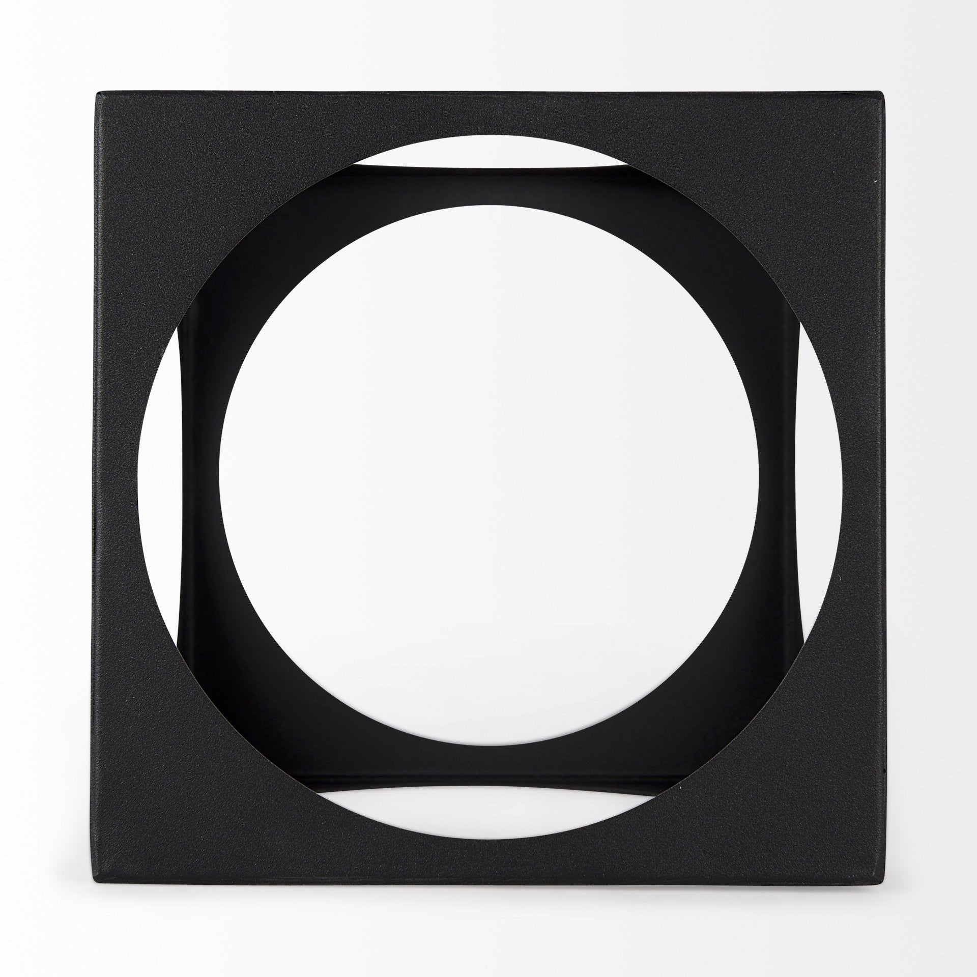 Matte Black Metal Square Sculpture