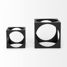 Matte Black Metal Square Sculpture