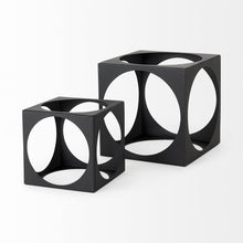 Matte Black Metal Square Sculpture