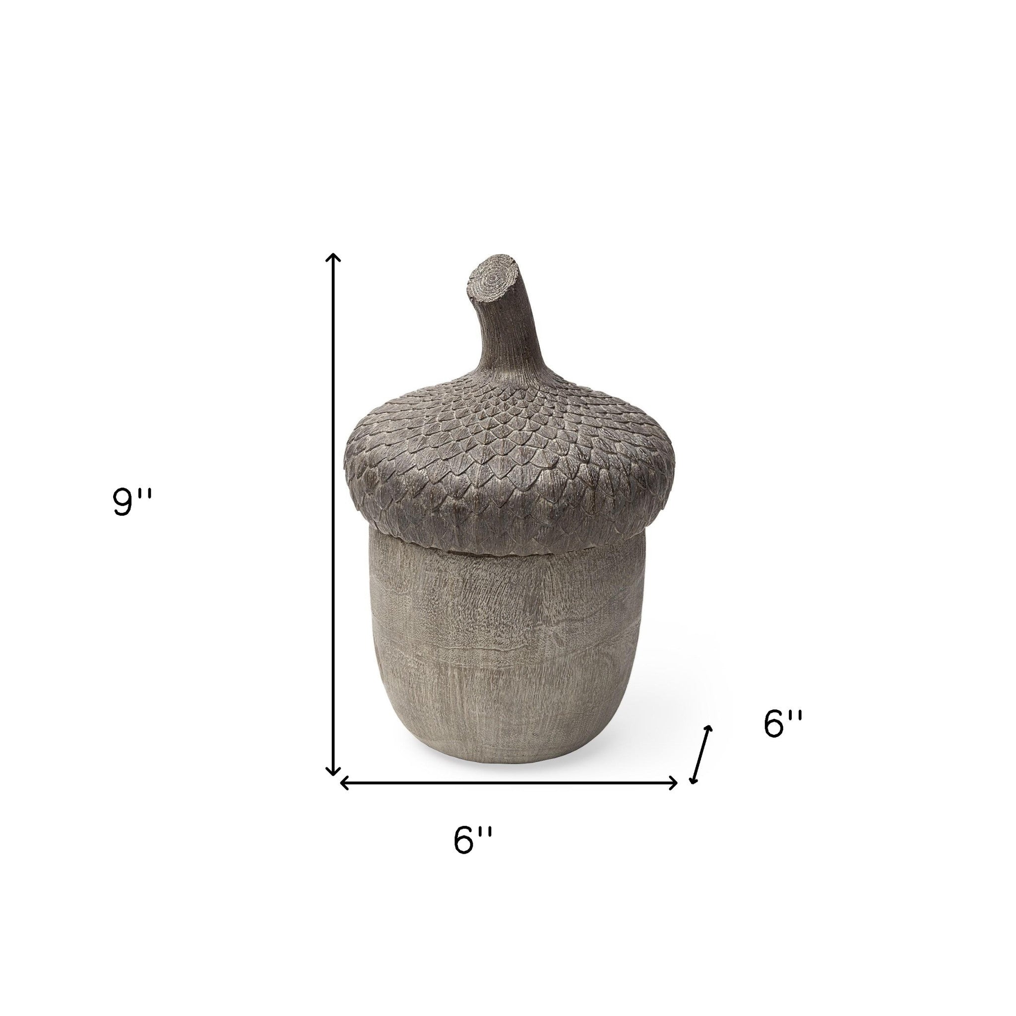 Brown Resin Acorn Shaped Decorative Box