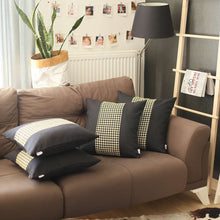 Juego De 4 Fundas De Almohada Pata De Gallo Negra Y Amarilla