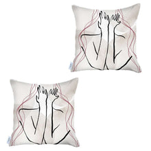 Set Of 2 White Boho Chic Printed Pillow Covers
