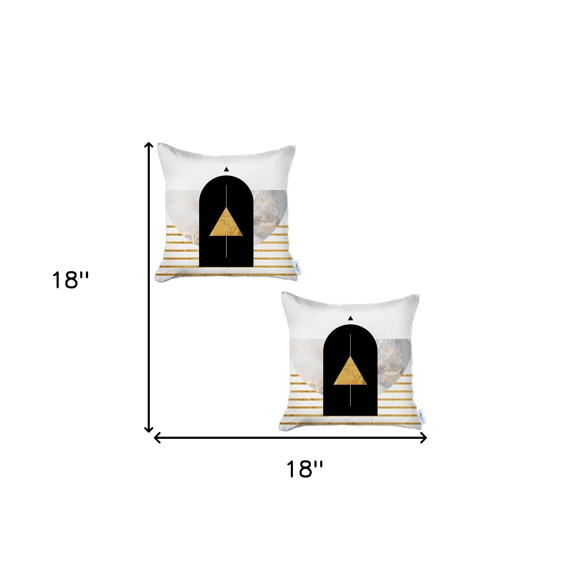 Juego De 2 Fundas De Almohada Con Estampado Geométrico Amarillo