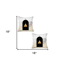 Juego De 2 Fundas De Almohada Con Estampado Geométrico Amarillo