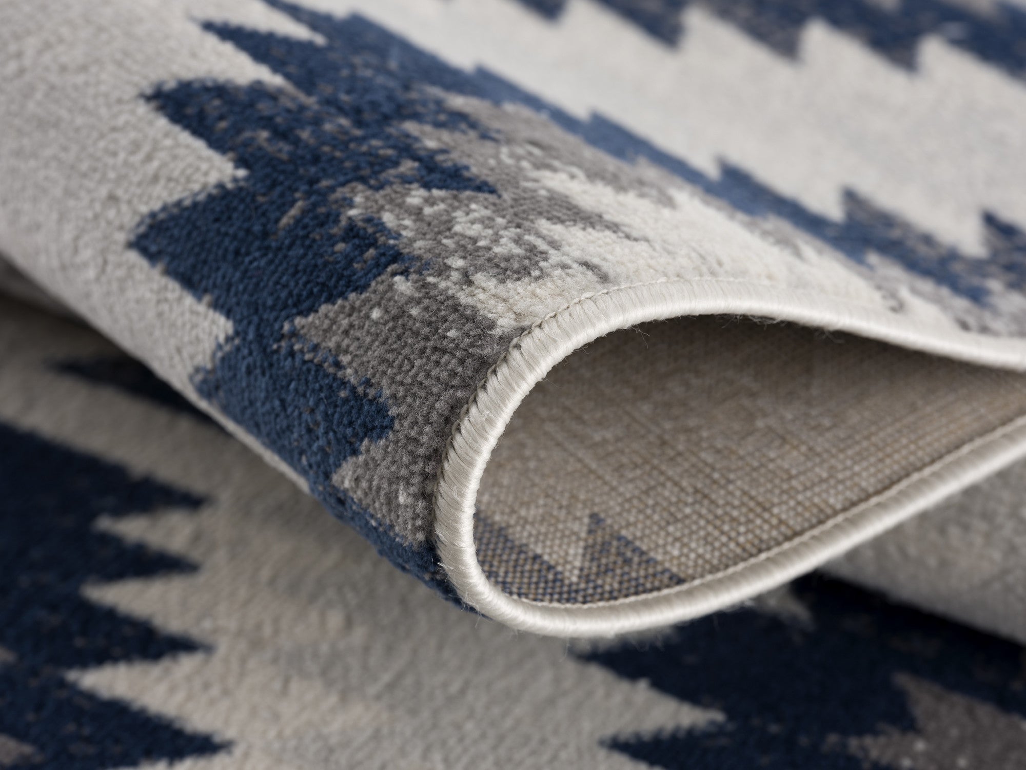 2’ X 10’ Blue And Gray Kilim Pattern Runner Rug