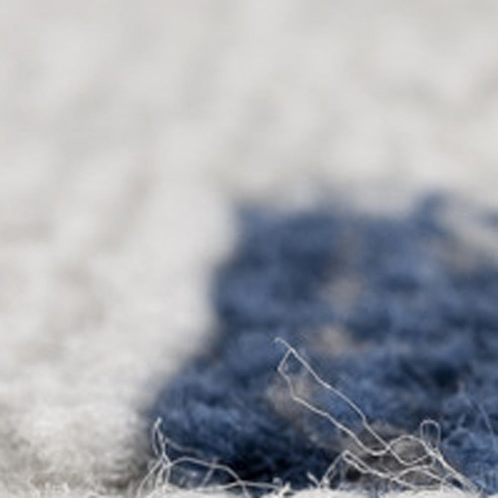 2’ X 10’ Blue And Gray Kilim Pattern Runner Rug