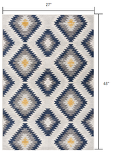 2’ X 10’ Blue And Gray Kilim Pattern Runner Rug