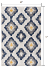 2’ X 10’ Blue And Gray Kilim Pattern Runner Rug