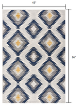 2’ X 10’ Blue And Gray Kilim Pattern Runner Rug