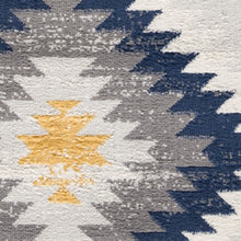 2’ X 10’ Blue And Gray Kilim Pattern Runner Rug