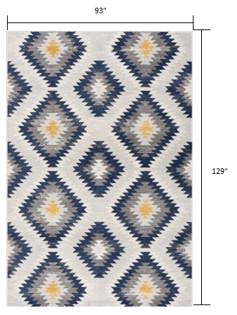 2’ X 10’ Blue And Gray Kilim Pattern Runner Rug
