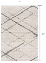 Gray Modern Abstract Pattern Runner Rug - 2’ x 10’