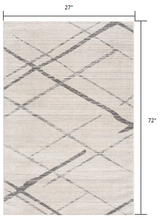 Gray Modern Abstract Pattern Runner Rug - 2’ x 10’
