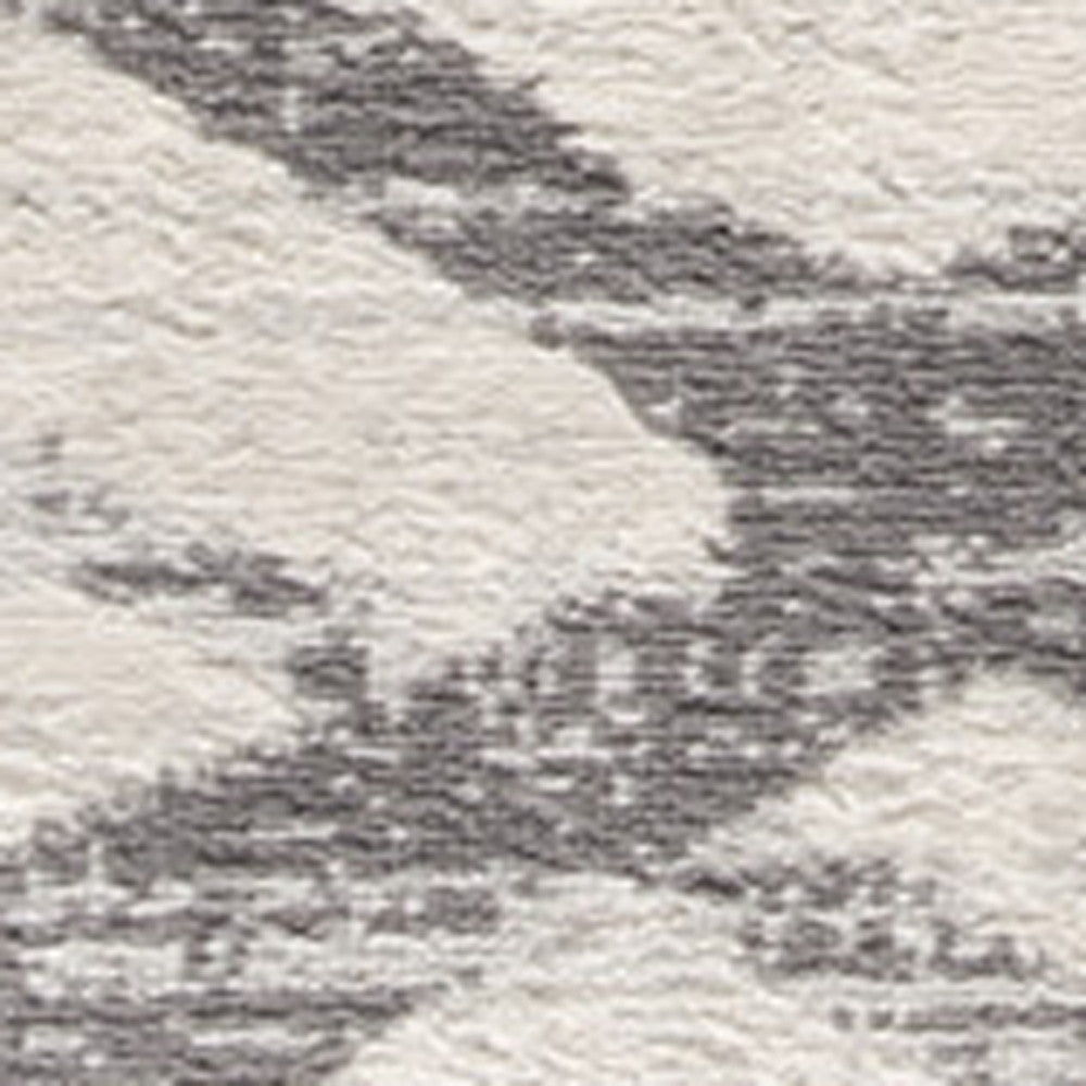 Gray Modern Abstract Pattern Runner Rug - 2’ x 10’