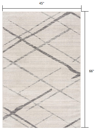 Gray Modern Abstract Pattern Runner Rug - 2’ x 10’