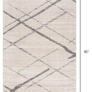 Gray Modern Abstract Pattern Runner Rug - 2’ x 10’