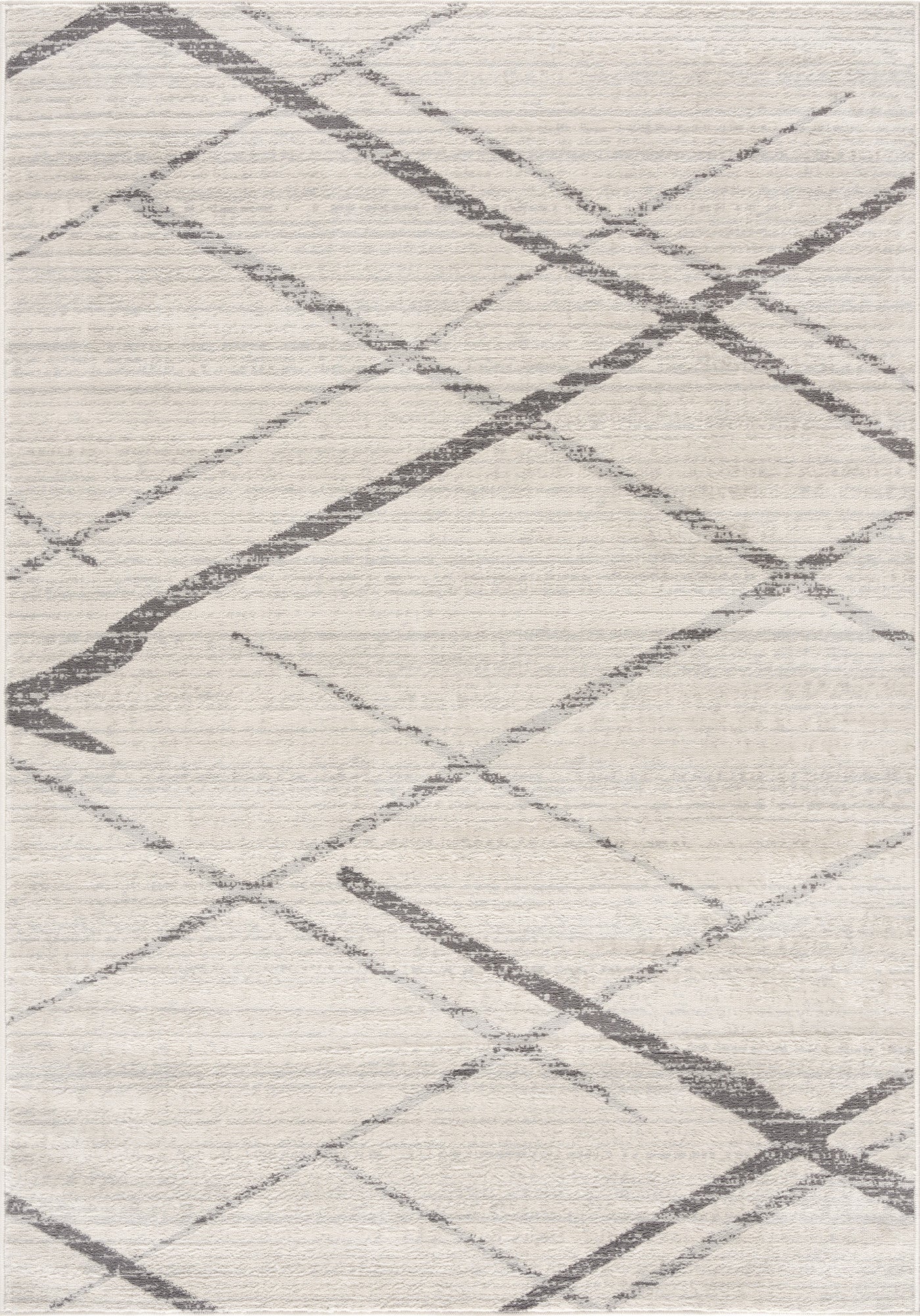 Gray Modern Abstract Pattern Runner Rug - 2’ x 10’