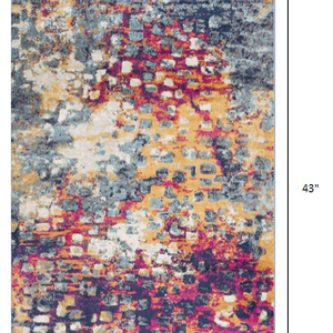 2’ X 4’ Multicolored Abstract Painting Area Rug