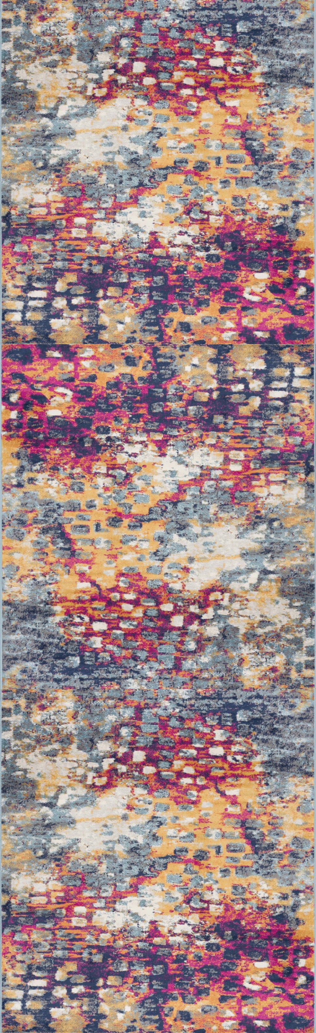 2’ X 4’ Multicolored Abstract Painting Area Rug