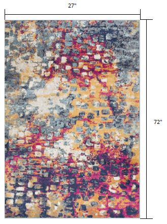 2’ X 4’ Multicolored Abstract Painting Area Rug