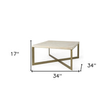 Light Brown Wood And Metal Coffee Table
