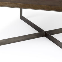 Mesa de centro de madera y metal marrón oscuro