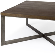 Mesa de centro de madera y metal marrón oscuro