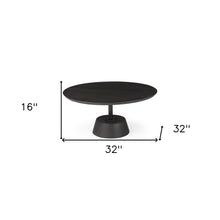 Black Wooden Pedestal Base Coffee Table