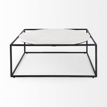 White Marble Metal Frame Round In Square Coffee Table