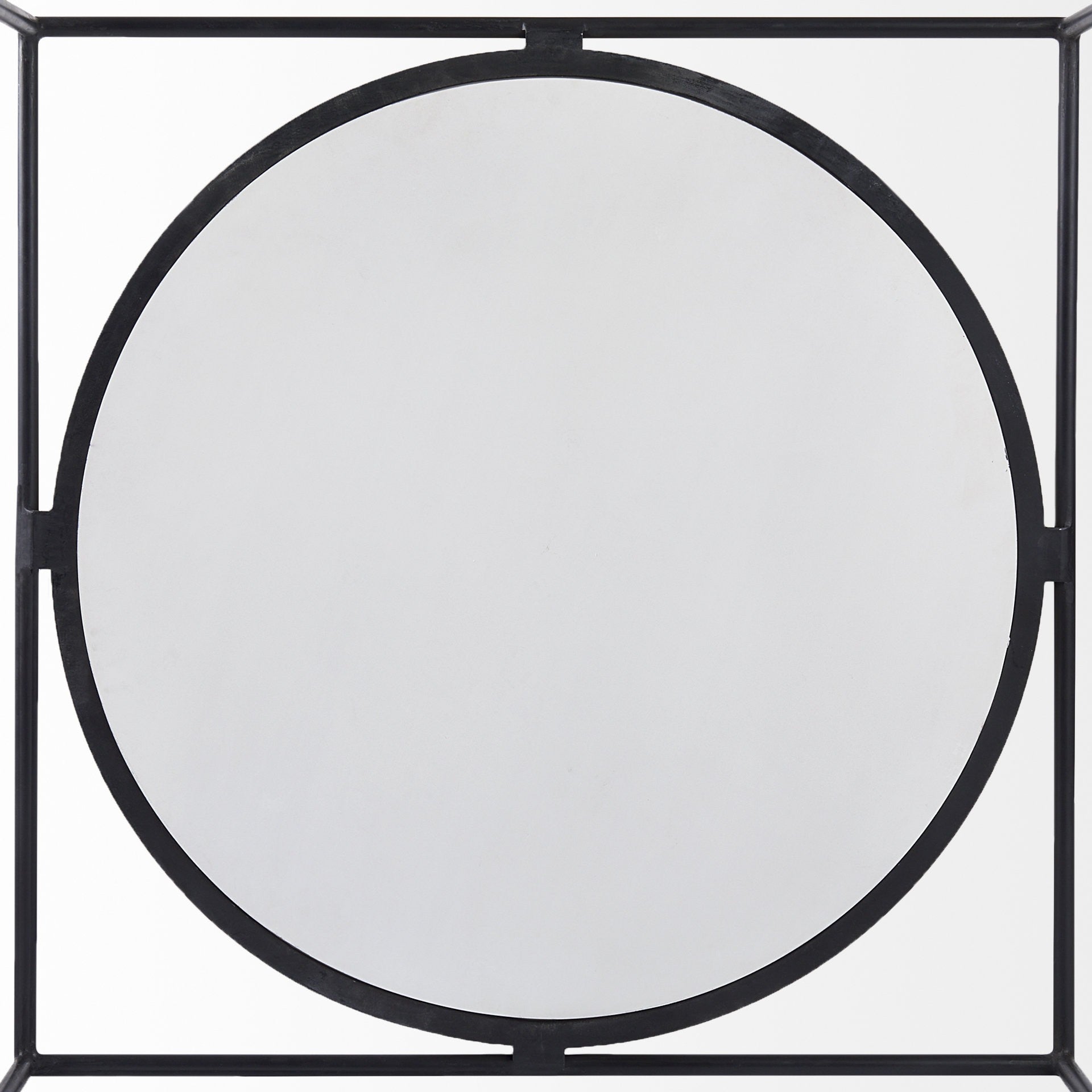 White Marble Metal Frame Round In Square Coffee Table