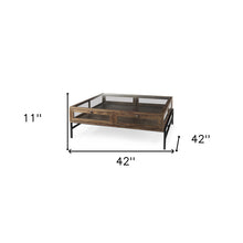 Rustic Dark Brown Brown Shadowbox Coffee Table