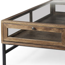 Rustic Dark Brown Brown Shadowbox Coffee Table