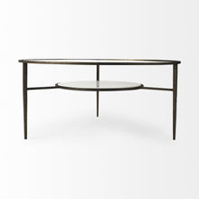 Iron Glass And Marble Round Coffee Table