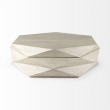 Mod Geometric Whitewash Solid Wood Coffee Table