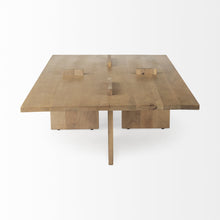 Light Natural Brown Rectangular Wooden Coffee Table