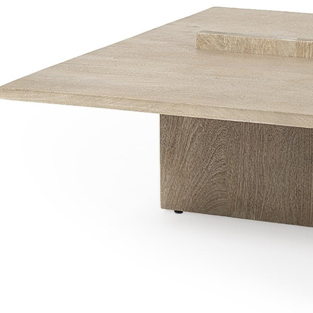 Cool Gray Brown Rectangular Wooden Coffee Table