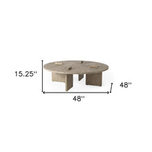 Cool Gray Brown Round Wooden Coffee Table