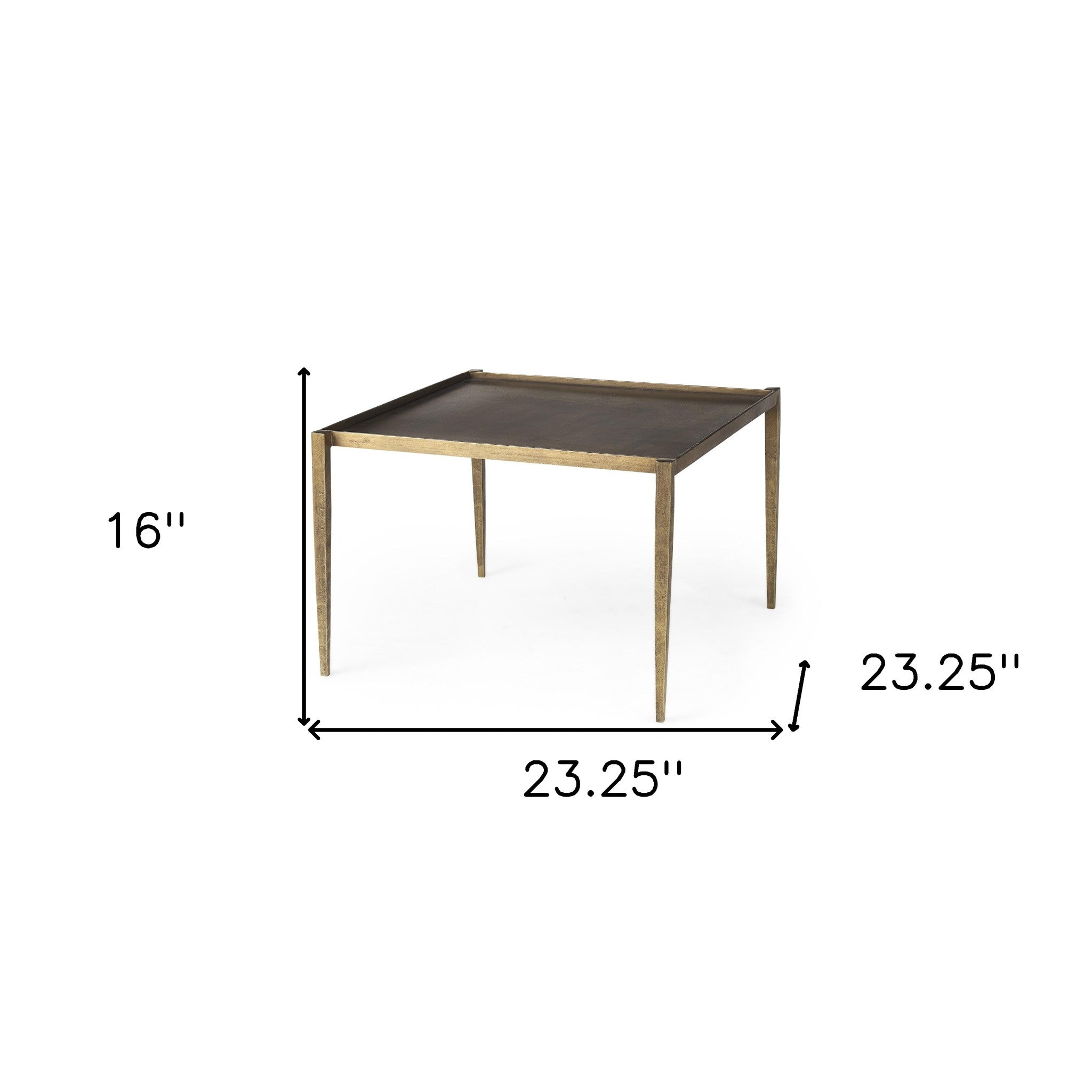 Dark Brown And Antiqued Gold Coffee Table