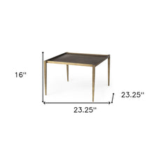 Dark Brown And Antiqued Gold Coffee Table