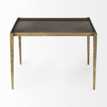 Dark Brown And Antiqued Gold Coffee Table