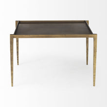 Dark Brown And Antiqued Gold Coffee Table