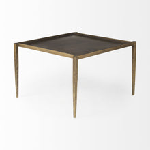 Dark Brown And Antiqued Gold Coffee Table