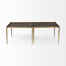 Dark Brown And Antiqued Gold Coffee Table