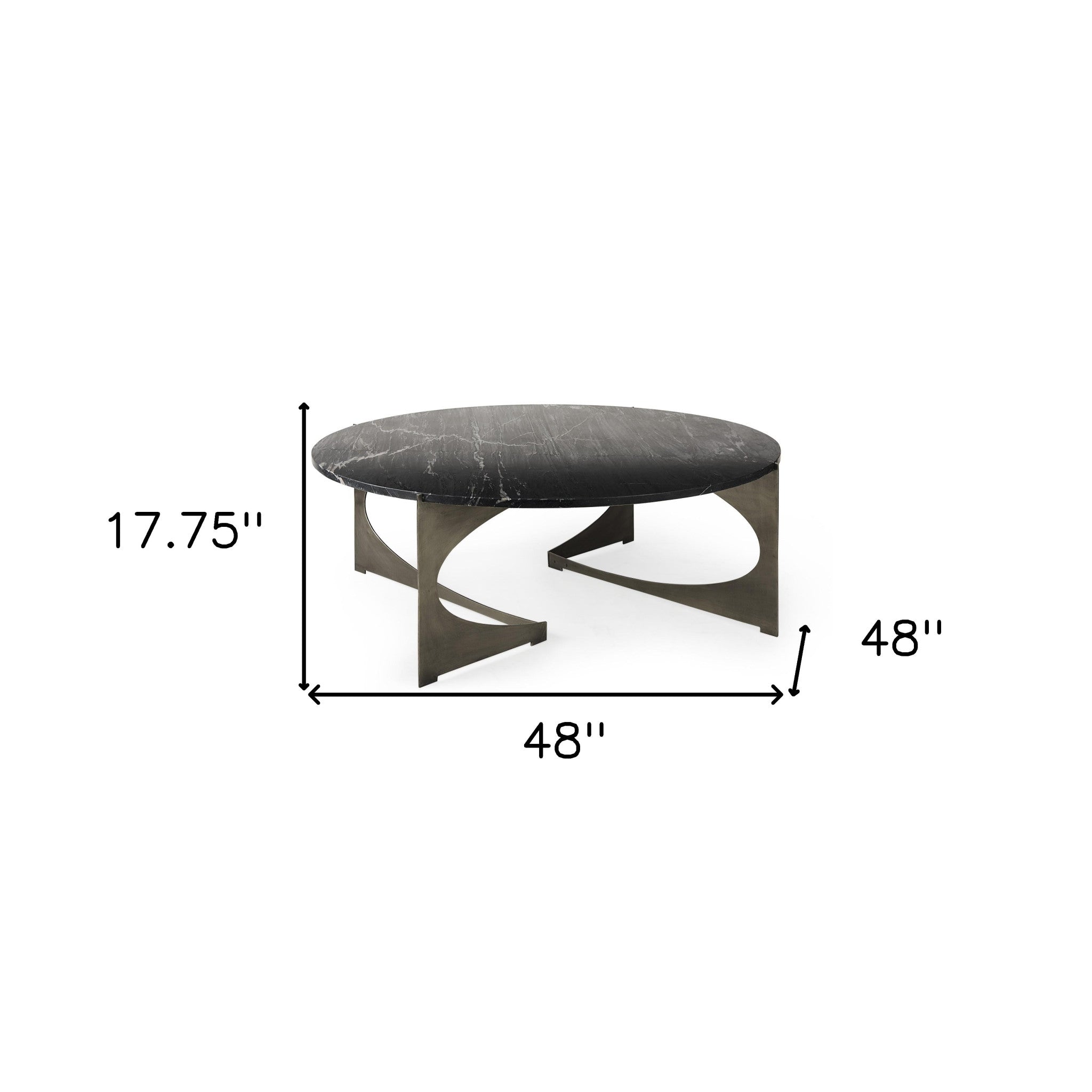 Contemporary Black Marble Coffee Table