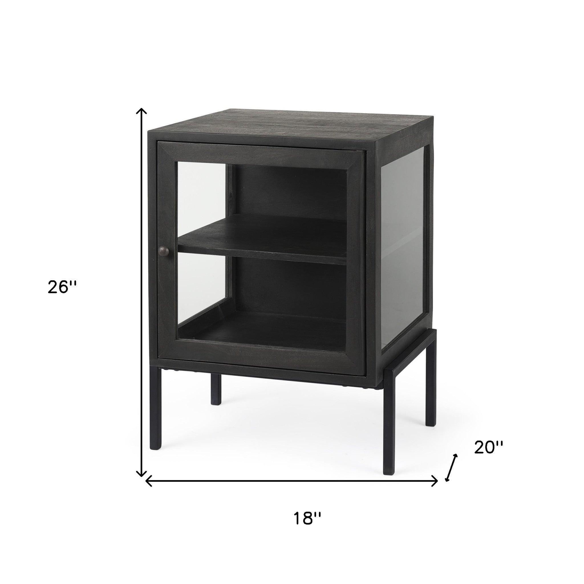 Rustic Black On Black Shadowbox Cabinet