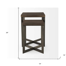 兩張 Geo 深棕色金屬和木質桌子一套