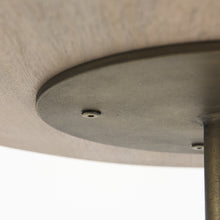 Mesa de pedestal en rubio claro con detalles dorados