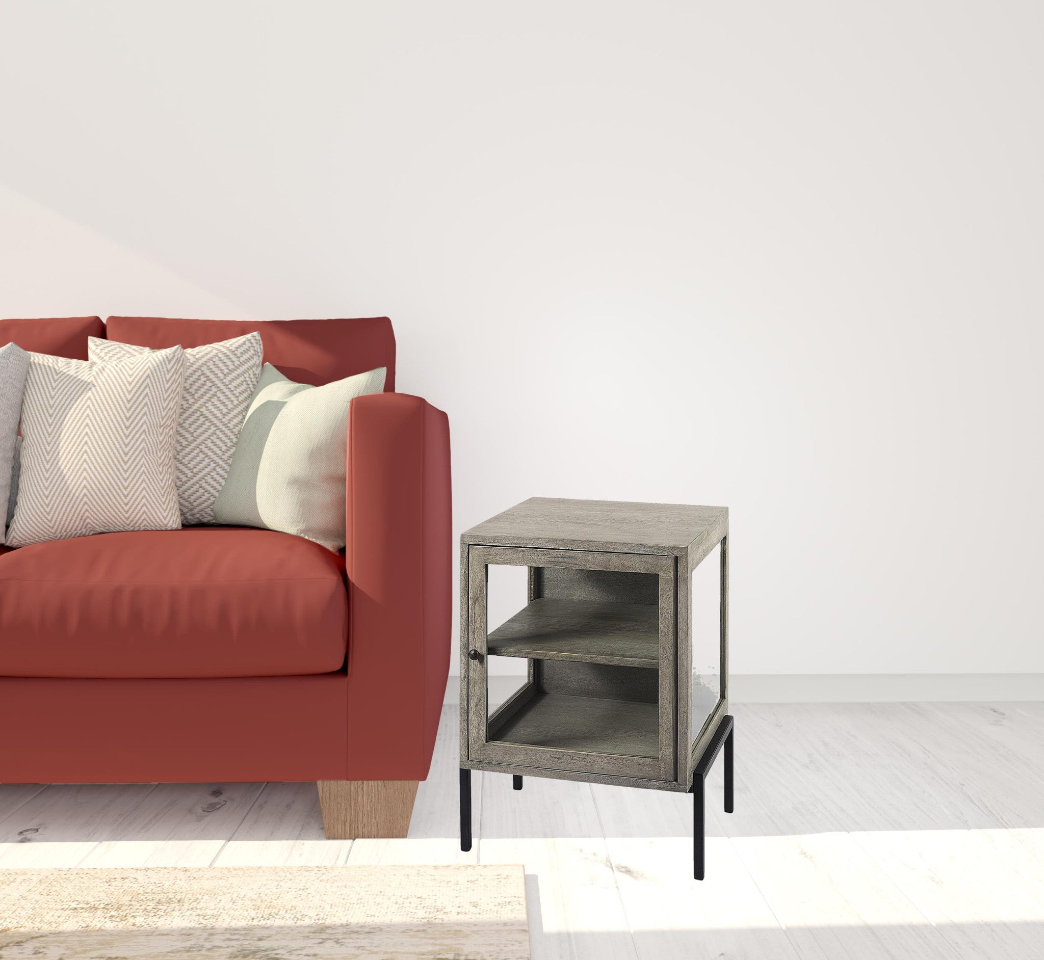 Rustic Dark Gray And Black Shadowbox Cabinet